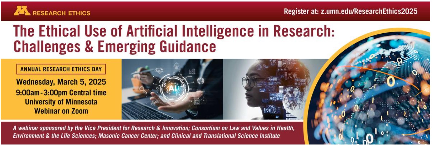 Annual Research Ethics Day Conference 2025 The Ethical Use of Artificial Intelligence in Research: Challenges and Emerging Guidance Banner